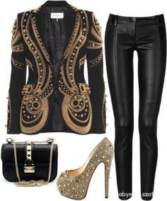 Glam Rock Fashion | zdjęcie GLAM ROCK STYLE w pełnej rozdzielczości Winter Outfits Elegant, Glam Rock Fashion, Golden Night, Black Diva, Fly Fits, Hipster Outfits, Rock Fashion