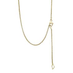 An 18K gold necklace with a signature diamond lock that adjusts from 16 to 18 inches. Necklace measures approximately 1mm. Finished with a lobster clasp. Luxury Oval Chain Necklace With Adjustable Chain, Yellow Gold Diamond Jewelry With Adjustable Chain, Yellow Gold Diamond Necklace With Cable Chain, Fine Jewelry Oval Necklace With Adjustable Chain, Fine Jewelry 14k Gold Diamond Necklace With Cable Chain, Luxury Chain Necklace With Spring Ring Clasp For Gift, Luxury 14k Gold Diamond Necklace With Cable Chain, Luxury Necklace With Wheat Chain As Gift, Luxury Yellow Gold Diamond Necklace With Adjustable Chain