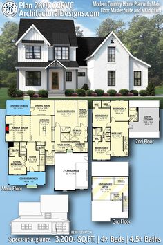 the floor plan for this modern house is very large and has lots of space to put in