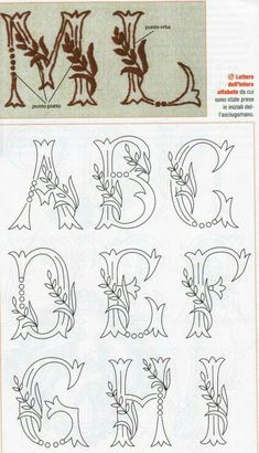 an old fashioned alphabet with letters and numbers