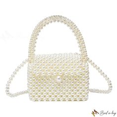 Bird in Bag - Pearl woven small square bag new women's bags fashion simple single shoulder bag handbag crossbody bag Rectangular Single Shoulder Strap Bag As Fashion Accessory, Rectangular Single Shoulder Strap Bag, Spring Rectangular Shoulder Bag With Pearl Handle, Square Bags With Pearl Handle, Square Shoulder Bag With Pearl Handle For Daily Use, Rectangular Shoulder Bag With Pearl Handle, Daily Use Square Shoulder Bag With Pearl Handle, Rectangular Shoulder Bag With Pearl Handle For Shopping, Spring Rectangular Evening Bag