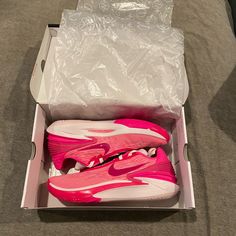 Size 13w 11.5m Brand New Never Worn Bought Off Of Snkrs App Cool Volleyball Shoes Pink, Hot Pink Basketball Shoes, Tennis Running Shoes With Abzorb Midsole And Round Toe, Pink Sporty Tennis Sneakers, Hoop Shoes, Pink Round Toe Sneakers For Tennis, Colorful Basketball Shoes, Colorful Volleyball Shoes, Basketball Shoes Women's