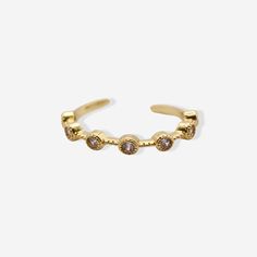 Gold plated adjustable ring with round cz stones Ring Collections, Cz Stone, Adjustable Ring, Adjustable Rings, New Shop, Shop Necklaces, Ring Earrings, Necklaces Bracelets, Gold Plate