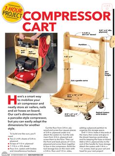 the instructions for how to build a compressor cart