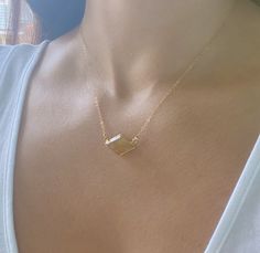 "Beautiful AAA Citrine Diamond Shaped Necklaces. 24k gold plated around the edges of the pendant so you can soak in the citrine energy through your skin✨ Chains are gold fill and a total length of 18\" and can be shortened to 16\" or 17\". Citrine attracts wealth, prosperity and success. It imparts joy, wonder, delight and enthusiasm. Raises self-esteem and self-confidence. Stimulates the brain, strengthening the intellect. Citrine promotes motivation, activates creativity and encourages self-ex Gold Crystal Healing Necklaces 14k Gold Filled, Everyday Gold Spiritual Crystal Necklace, Gold Spiritual Crystal Necklace For Everyday, Gold Crystal Necklace As Gift, Gold Crystal Necklace For Gift, Everyday Spiritual Gold Crystal Necklace, Gold Dainty Crystal Necklace For Healing, Gold Crystal Necklaces With Delicate Chain For Everyday, Gold Crystal Necklace With Delicate Chain For Everyday