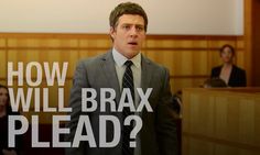 a man standing in front of a courtroom with the words how will brax plead?