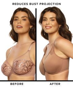 The words comfort and minimizer don't normally go together until NOW! This bra is a complete game changer for those women looking to reduce their bust projection while remaining super comfortable all day long. Say hello to you new go-to full coverage bra for everyday support with no padding! ***Our sizing is specific to our brand, please refer to our Bra Measurment Guide before purchasing. Product Details: Style: 115087 Minimizer bra to help reduce bust projection Extra firm fabric for targeted Best Minimizer Bra, Minimizer Bras, Leisure Bra, Affordable Lingerie, Bra Size Calculator, Minimizer Bra, Designer Bra, Bra Measurements, Minimiser Bra