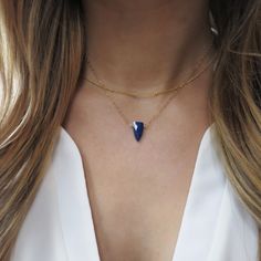 Hogwarts Accessories, Danty Necklace, Navy Blue Necklace, Navy Blue Jewelry, Blue Gemstone Necklace, Jewelry Sapphire, Lapis Jewelry, Lapis Necklace, Lapis Lazuli Pendant