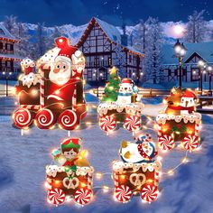 PRICES MAY VARY. ✔️【VALUABLE PACK】The Christmas train decoration has 5 carriages with a Christmas tree, Santa, elf, snowman, penguin, elk and kinds of Christmas gifts, busy from door to door giving gifts and Christmas blessings. With 23ft string of LED lights, great for your outside Christmas Eve yard decorations. ✔️【PREMIUM MATERIAL】These LED yard Christmas train decorations are made of sturdy plastic, withstand waterproof and weather-resistant, durable and reusable. The fairy lights are made o Elf Snowman, Train Yard, Christmas Train Set, Train Decor, Holiday Snowflakes, Santa Elf, Christmas Tree And Santa, Christmas Yard Decorations, Christmas Blessings