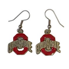 Ohio State Buckeyes Ncaa Dangle Fashion Earrings Silver And Red Osu Football Made In The Usa Personalized Red Dangle Jewelry, Personalized Red Drop Earrings, Personalized Red Dangle Earrings, Osu Football, Football Usa, Ohio State Buckeyes, Ohio State, Green Bay, Earrings Silver