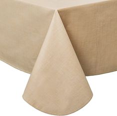 the table cloth is beige and has a white border