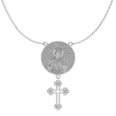 Experience a harmonious blend of devotion and elegance with our Rosary Style Custom Greek Orthodox Saint Necklace. This sacred accessory is not just a piece of jewelry but a pathway to contemplation and connection with your faith. It features a customizable saint medal that allows you to carry your spiritual protector close to your heart, along with a cross. Available in both radiant solid gold and sterling silver, its modern design is matched with traditional rosary inspiration, making it a perfect choice for those who seek a contemporary yet meaningful expression of their faith. Saint Necklace, Greek Icons, Arabic Jewelry, Everyday Bracelet, Turquoise Bead Necklaces, Greek Jewelry, Greek Orthodox, Sterling Silver Mens, Evil Eye Jewelry