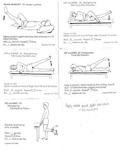 an instruction manual showing how to use a table top exercise for back and neck pain