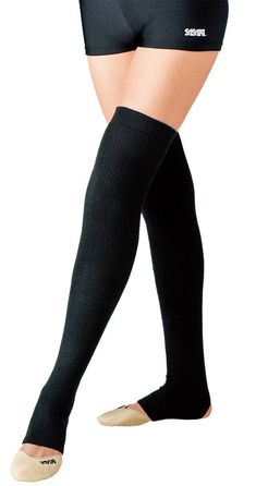 Stirrup type adult over-leg warmer.Color: BlackMaterial: Acrylic 70%, Nylon 18%, Wool 7%, Polyurethane 5% Leg Warmer, Black B, Stirrups, Rhythmic Gymnastics, Leg Warmers, Free Giveaway, Knee High Sock, Gymnastics, Lilac