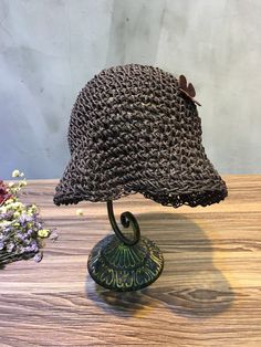 Handmade Knitting Hat    #hat #beret #knitting #handmade #fashion #amazing Brown One Size Sun Hat For Spring, Brown Bucket Hat For Spring, Casual Brown Sun Hat One Size, Brown Brimmed Cloche Hat For Spring, Summer Mini Hats Made Of Yarn, Casual Crochet Mini Hats For Spring, Brown Hats For Spring, Casual Brown Adjustable Mini Hat, Brown Crochet Hat For Spring Outdoor