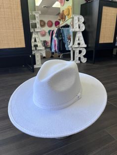 White fedora hat Can be customized for additional fee White Brimmed Fedora For Festival, Luxury White Chic Fedora, Luxury White Wide Brim Fedora, White Fedora Sun Hat For Western-themed Events, White Brimmed Fedora With Upf 50+, Fedora Hat Summer, White Fedora Hat, White Fedora, Wide Brim Fedora