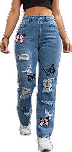 Trendy Oversized Blue Jeans, Casual Graphic Print Jeans For Spring, Casual Blue Jeans For Winter, Blue Casual Summer Jeans, Casual Blue Summer Jeans, Blue Non-stretch Y2k Jeans, Trendy Blue Relaxed Fit Jeans, Trendy Spring Jeans With Graphic Print, Blue Casual Jeans With Graphic Print