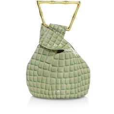 Glamorous Croc-Embossed Tote Is Punctuated With A Sculptural Bar Handle For A Contemporary Look. Top Handle Thread Through Loop Top Bar Closure Goldtone Hardware Leather/Metal Imported Size 6'w X 9'h X 4d. Cult Gaia. Color: Surf. New With Tags. Elegant Green Bucket Bag With Handle Drop, Chic Green Bucket Bag With Gold-tone Hardware, Elegant Green Handheld Bucket Bag, Chic Bucket Evening Bag With Handles, Chic Green Bag With Round Handle, Green Formal Bucket Bag With Detachable Handle, Formal Green Bucket Bag With Removable Pouch, Green Top Handle Bucket Bag For Formal Occasions, Green Formal Bags With Round Handle