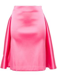 fuchsia pink duchess satin weave elasticated waistband dart detailing A-line skirt rear pleat-detail demi-train knee-length unlined straight hem Slim Fit Skirts, Pink Pleated Skirt, Balloon Skirt, Duchess Satin, Black Midi Skirt, Fuchsia Pink, Gray Skirt, Fitted Skirt, Green Skirt