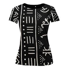 This new Bogolan Print Women T-shirt features a relaxed fit for Women. T-shirt is durable, breathable and soft. Product Features Please Compare your Measurements To our Size Chart This T-shirt is Designed for fashionable women. Made from 5.47 Oz. 100% polyester. Double-needle hemmed sleeves and bottom. Vivid print that will never fade after washing Soft, lightweight and quick drying. Delivery Time This item will be processed within 3-7 business days (Excluding Weekends and Holidays). Once produc