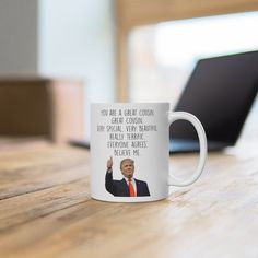 TRUMP MUG During this uncertain time, we hope our mug brings a smile on your face as you take a sip from it, snap a picture to post on your social media, or simply send it as a gift to friends and relatives to brighten up their day!! 🧡 Stay Home Stay Safe 🧡 Gift for Female cousin,Best cousins mug,Gift for cousin,funny gift for sister, Cousin Birthday gift,Coffee mug for cousin,funny gift for her A perfect gift for Easter, anniversary, mother's day, nurse's day, father's day, birthday, graduati Doctors Day Gift Ideas, Paralegal Graduation, Zoology Student, Engineer Mug, Doctors Day, Nurses Day, Funny Birthday Gifts, Therapist Gifts, Early Christmas Shopping