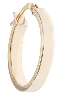 Timeless elegance defines these highly polished hoop earrings handcrafted from luminous 14-karat gold. 3/4" hoop diameter; 1/8" width Snap-post closure 14k gold Made in Italy 14k Gold Hoop Earrings, Bony Levy, Gold Hoop, Gold Hoop Earrings, Timeless Elegance, Gold Bracelet, In Italy, Hoop Earrings, Nordstrom