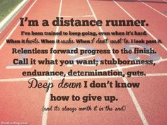 a poem written on the side of a running track that says, i'm a distance runner