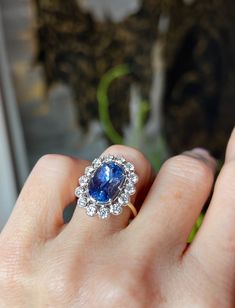 Beauty, grace, and coolness -- the Aerin ring is quintessential Nora. A pulse-quickening design for the ages. 5.24ct oval blue sapphire untreated from Sri Lanka antique diamonds measure 2.5mm, total weight is 1ct 18k white gold setting 18k yellow gold band size 7; can be resized For enquiries, email info@norakogan.com Timeless Oval Sapphire Ring, Timeless Blue Sapphire Ring With Rose Cut Diamonds, Classic Oval Sapphire Ring With Rose Cut Diamonds, Oval Sapphire Ring With Rose Cut Diamonds, Dazzling Oval Sapphire Ring With Brilliant Cut, Timeless Blue Sapphire Ring, Luxury Blue Oval Halo Ring, Dazzling Oval Sapphire Diamond Ring, Timeless Blue Diamond Ring