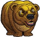 a drawing of a brown bear with big eyes