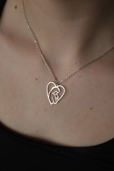 This cute 925 sterling silver necklace is a must for every woman. Can be worn alone, or layered with other necklaces for a trendier look. This silver animal necklace comes in a beautiful box, gift-ready!  ❤️ It would be an amazing gift for Anniversary, Birthdays, Christmas, Mother's Day, Women's Day. FEATURES - Material: High Quality Solid 925 Sterling Silver - Pendant height: 2 cm - Pendant width: 2 cm - Color Options: Silver, Yellow Gold, Rose Gold - Chain length 16 inches, 18 inches or 20 inches ❤️Production Techniques: Handmade and Laser Cutting (for High Quality) PACKING ❤️ All products are ready to be sent to you in stylish gift boxes. Also, there is no need for gift wrapping. SHIPPING AND RETURN - Production is made according to the order and delivered to the cargo next day. - Shipp Sterling Silver Heart Necklace For Birthday And Mother's Day, Sterling Silver Heart Necklace For Mother's Day Birthday, White Gold Charm Necklace For Mother's Day, Mother's Day Heart Sterling Silver Necklace, Mother's Day Heart-shaped Sterling Silver Necklace, Mother's Day White Gold Charm Necklace, Hypoallergenic White Gold Necklace For Mother's Day, Sterling Silver Heart Charm Necklace As Gift For Mom, Sterling Silver Pendant Charm Necklace For Mom