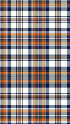 an orange and blue plaid pattern