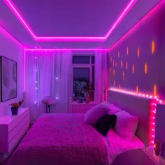 LED Lights Strip (Remote Control) - Shop Online on roomtery Wood Room Decor Ideas, Cozy Led Lights Bedroom, Dream Room Inspiration Led Lights, Neon Dorm Room Ideas, Cute Lighting Ideas For Bedroom, Led Strip Lights Bedroom Ideas, Hot Pink Led Lights, Pink Led Lights Bedroom, Pink Led Room