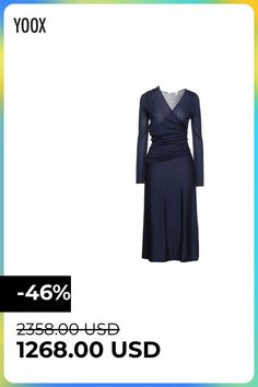 knitted, draped detailing, solid color, lightweight knit, round collar, long sleeves, no pockets, no fastening, unlined , Color: Dark blue , Size: XS Women Midi, Lightweight Knit, Womens Midi Dresses, Round Collar, Midnight Blue, Dresses Online, Fashion And Design, Dresses For Work, Dark Blue