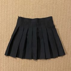 Black Pleated Mini Skirt Never Worn Size Medium In Perfect Condition Cheap Gray Mini Skirt For Summer, Black High Waist Lined Tennis Skirt, Black Pleated Tennis Skirt For Summer, Black Pleated Short Tennis Skirt, Black Pleated Skort Short Length, Black Mini Skort With Pleated Details, Black Lined Short Tennis Skirt, Black Pleated Mini Tennis Skirt, Black Pleated Mini Skort