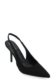 Punctuate any outfit with this chic pointed-toe pump featuring an easy-wear slingback strap, Tru Comfort foam cushioning and elegant stiletto heel. 3 3/4" heel Pointed toe Slingback strap Tru Comfort Foam cushioned footbed Stiletto heel Synthetic upper, lining and sole Imported Chic Slingback Pumps With 4-inch Heel For Night Out, Chic Slingback Pumps With Straps, Chic Fitted Slingback Pumps With Straps, Pointed Toe Slingback Pumps For Night Out, Night Out Pointed Toe Slingback Pumps With 4-inch Heel, Night Out Slingback Pumps With 4-inch Heel, Night-out Slingback Pumps With 4-inch Heel And Pointed Toe, Chic Slingback Pumps With 4-inch Heel And Pointed Toe, Pointed Slingback Pumps For Evening