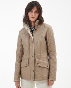 Shop the Barbour Cavalry Polarquilt in Beige today. | Barbour Insulated Jacket Women, Barbour Women, Womens Quilted Jacket, Barbour Mens, Quilted Vest, Short Jacket, Quilted Jacket, Winter Wear, Outerwear Women