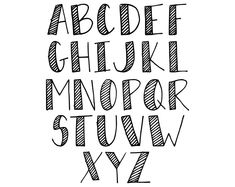 a hand drawn alphabet with the letters in it