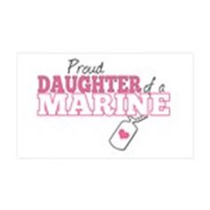 the words proud daughter of a marine are shown in pink and white on a white background