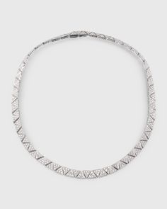 Anita Ko "Cleo" choker necklace    18karat solid white gold    Round white diamonds    8.86 total diamond carat weight     Adjustable length    Made in USA Choker Designs, Anita Ko, Jewelry Show, Gold Choker, Couture Jewelry, Diamond Carat, Precious Gemstones, White Diamonds, Jewelry Branding