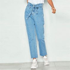 FREE SHIPPING !! Women Lace Up Denim Skinny Ripped Jeans JKP969 Casual Belted Jeans For Summer, High Waist Belted Cotton Jeans, Casual Bottoms With Belt Detail For Fall, Casual Fall Bottoms With Belt Detail, Spring High Rise Belted Jeans, Casual High Waist Belted Jeans, Belted Straight Leg Jeans For Spring, Casual High-waist Belted Jeans, High Rise Belted Jeans For Spring