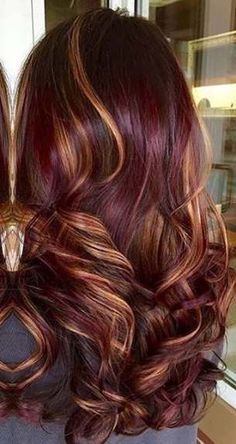 Red Caramel Highlights, Pelo Color Vino, Red Blonde, Red Ombre Hair, Color Balayage, Balayage Ombre, Caramel Highlights, Brunette Color, Pretty Hair Color