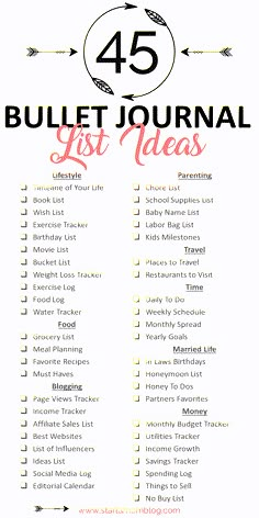 Bullet Journal List Ideas, Journal List, Journal Guide, Bullet Journal Lists, Start A Mom Blog, Penanda Buku, Bullet Journal Page, Creating A Bullet Journal, Journal Lists