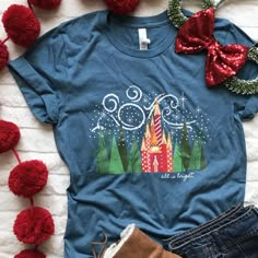 Disney Christmas Vacation, Disney Christmas Outfits, Disney Matching Shirts, Christmas Castle, Vacation At Home, Family Shirts Disney, Disney Wear, Disney Family Shirts, Disney Christmas Shirts