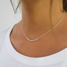 A Delicate Silver Necklace With Shiny Disco Silver Beads. Perfect To Wear On Its Own Or To Layer With More Of Your Necklace Collection. D E T A I L S 925 Sterling Silver Chain. 2mm Sterling Silver Disco Beads Sterling Silver Spring Clasp And Links. L E N G T H 15" + 2" Extender Chain Item No. La11 Sterling Silver Beaded Necklace For Everyday, Silver Minimalist Beaded Necklace With Delicate Chain, Everyday Silver Beaded Necklace With Delicate Chain, Everyday Sterling Silver Beaded Necklace, Elegant Silver Beaded Necklaces With Satellite Chain, Elegant Silver Beaded Necklace With Satellite Chain, Sterling Silver Beaded Necklaces With Tiny Beads, Minimalist Sterling Silver Necklace With Tiny Beads, Delicate Silver Beaded Necklace With Tiny Beads