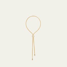 Gemella Jewels lariat necklace 18-karat yellow gold  2 detachable diamond drops  2.48 total Diamond carat weight Approx. 30"L ; adjustable length Made in USA Diamond Lariat Necklace, Diamond Carat, Diamond Drops, Lariat Necklace, Bergdorf Goodman, Solid Gold, Made In Usa, Tops Designs, Jewelry Necklaces