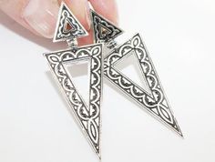 Silver 925 earrings Long Armenian jewelry Designer Artisan jewellery Sterling Black gothic women gift goth earrings Triangle ethnicFREE shipping Worldwide (tracked)STERLING SILVER 925 EARRINGS:Weight: 12 gramsThe length: 5 cm = 2 inchesRING:Weight: 7 grams Shipping time:Europe 3-5 weeks.USA and other countries 3-5 weeksI don`t accept returns and  exchanges.Request a cancellation within: 1 hour of purchase.FREE SHIPPING! Silver Gothic Plug Earrings For Festival, Gothic Silver Drop Earrings, Armenian Jewelry, Gothic Women, Alexandrite Jewelry, Earrings Triangle, 925 Earrings, Goth Earrings, Marcasite Ring