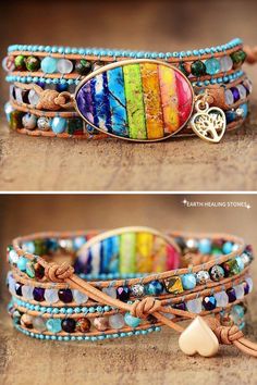 💝 A colorful bracelet that brings joy and happiness to whoever wears it 💝 Rich in colorful silhouettes and breathtaking combinations, wearing this bracelet will help you attract the positive energy that you are looking for ✨ ⚠Note: limited stock and extremely popular. So be quick because they will run out of stock🚀 Get yours here at 50% OFF Today: https://earthhealingstones.com/chakra-healing Hippie Beaded Bracelets With Natural Stones For Healing, Spiritual Multicolor Adjustable Wrap Bracelet, Bohemian Rainbow Beaded Bracelets With Natural Stones, Bohemian Multicolor Natural Stones Crystal Bracelet, Adjustable Multicolor Bracelets For Meditation, Multicolor Spiritual Wrap Bracelet As Gift, Spiritual Multicolor Wrap Bracelet As A Gift, Spiritual Style Multicolor Wrap Bracelet As A Gift, Adjustable Rainbow Beaded Bracelets For Meditation