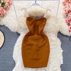 Materials: other Size: s, m, l Color: white, black, Burgundy, yellow, light brown, blue Slim Hips, Fancy Fashion, Suspender Skirt, Yellow Light, African Dress, Light Brown, Wrap Dress, White Black, Short Dresses