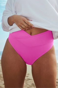 High-Waisted Cross Over Swim Bottom Fabletics pink female Activewear >> Womens >> Swim >> Bottoms regular Swim UPF Protection Pink Athleisure Swimwear For Spring, High Waist Sports Swimwear For Spring, Spring Sports High-waist Swimwear, Pink Activewear With Wide Waistband For Workout, Pink Swimwear With Wide Waistband, Sporty Pink Bottoms With Wide Waistband, Sporty Pink Activewear With Wide Waistband, Pink Stretch High Waist Swimwear, Pink High Waist Stretch Swimwear