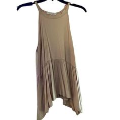 Brand New, Cream Color Shirt, Size Small, Brand Gaze Sleeveless Tops For Day Out In Fall, Sleeveless Tops For Fall Day Out, Flowy Beige Summer Tops, Flowy Sleeveless Cotton Top, Casual Flowy Sleeveless Top, Flowy Sleeveless Casual Tops, Flowy Shirt, Color Shirt, Shirt Brand